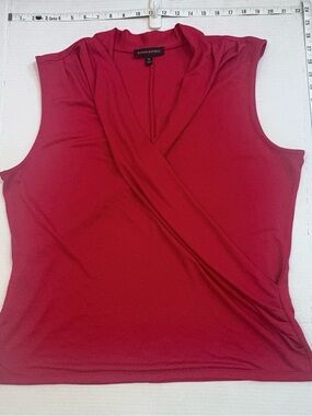 Banana Republic Sleeveless Wrap-Front Top in Deep Red